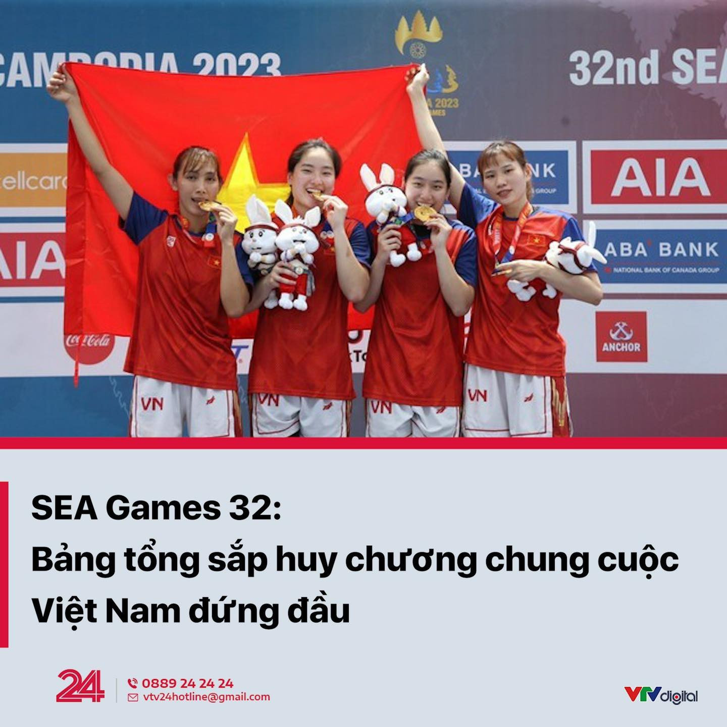 SEA Games 32 Bảng tổng sắp Huy chương chung cuộc Việt Nam đứng đầu