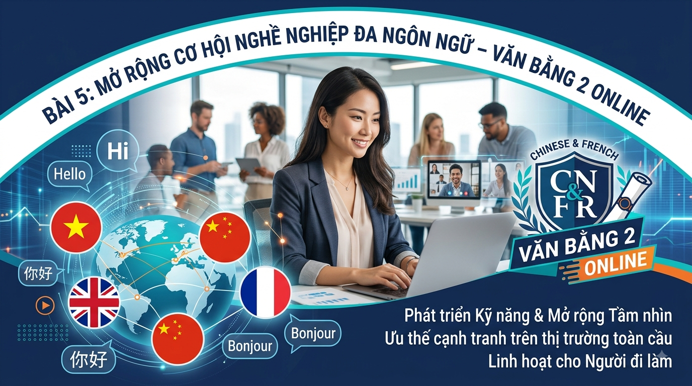 Bên Cạnh Cử Nhân Ngôn Ngữ Anh Online: Bằng 2 Trung & Pháp